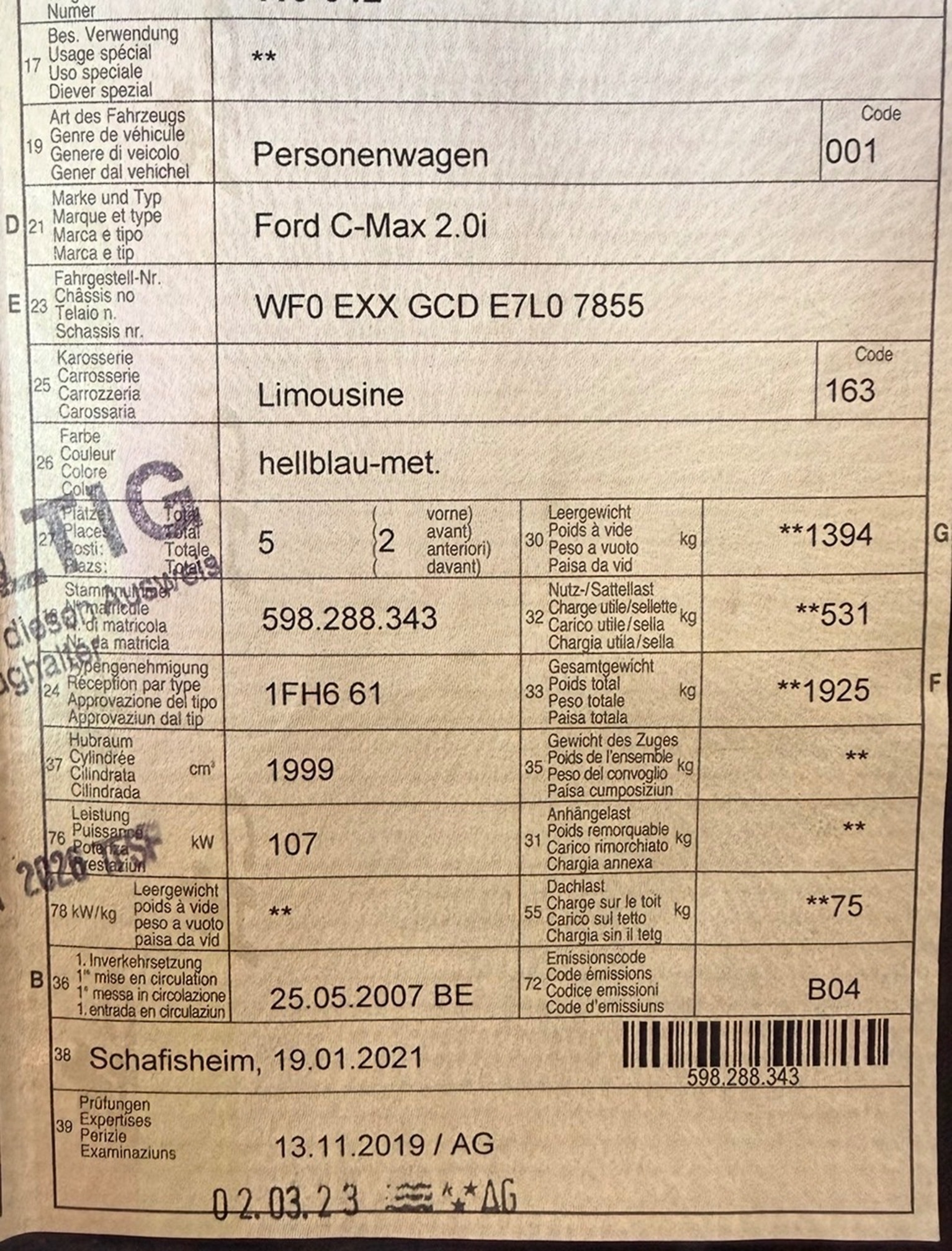 Ford C-Max 2.0i 2007